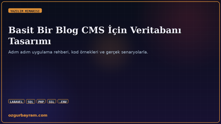 Basit Bir Blog CMS İçin Veritabanı Tasarımı