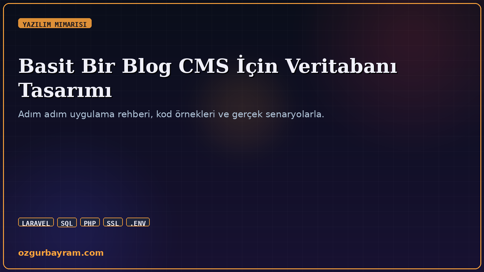 Basit Bir Blog CMS İçin Veritabanı Tasarımı