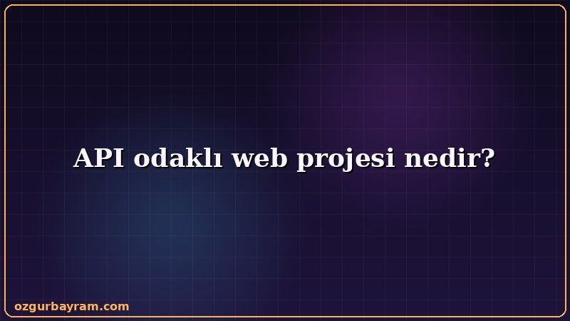 API odaklı web projesi nedir?