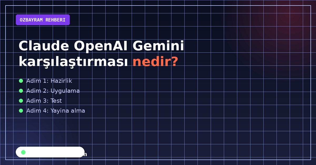 Claude OpenAI Gemini karşılaştırması nedir?