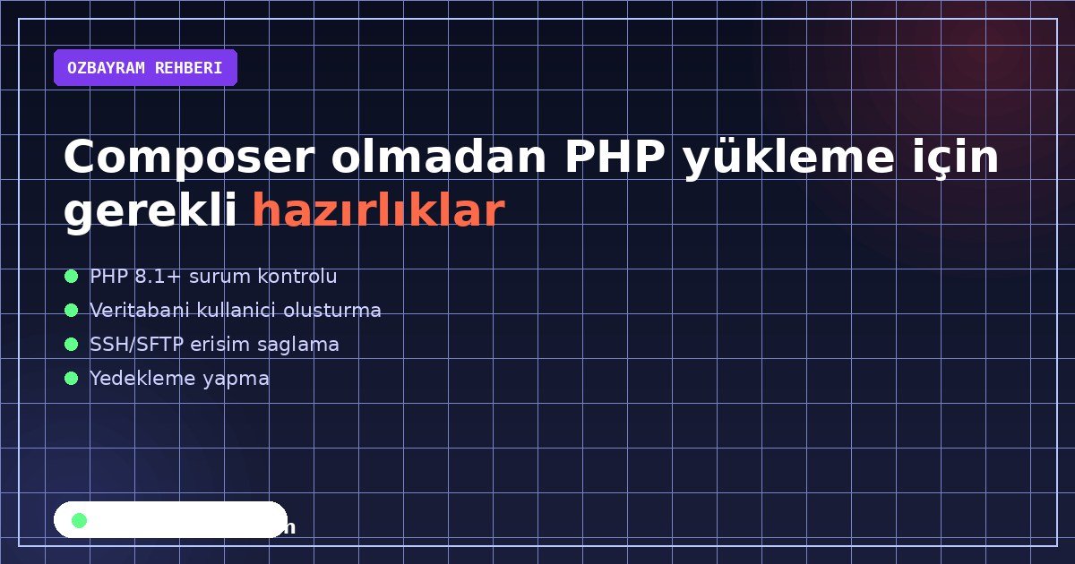 Composer olmadan PHP yükleme için gerekli hazırlıklar