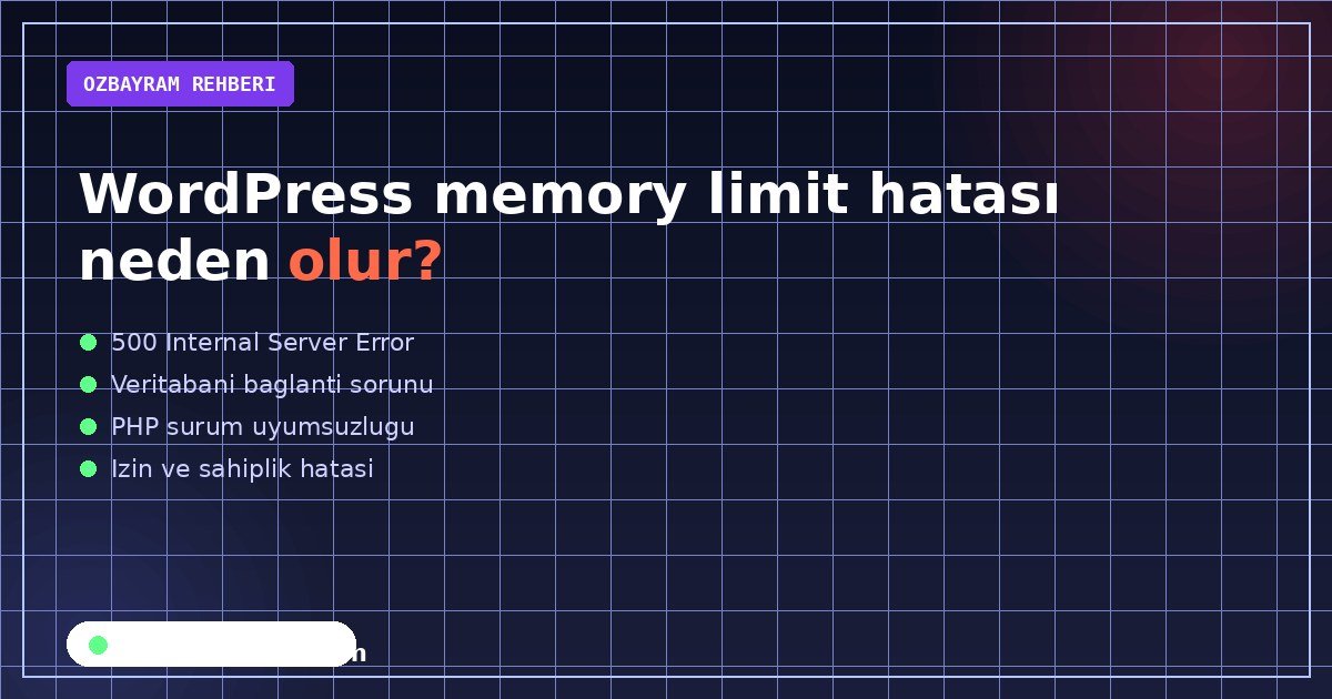 WordPress memory limit hatası neden olur?