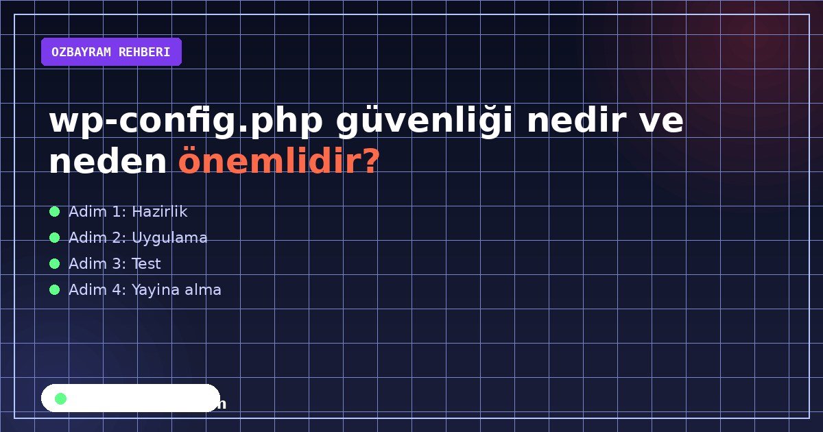 wp-config.php güvenliği nedir ve neden önemlidir?