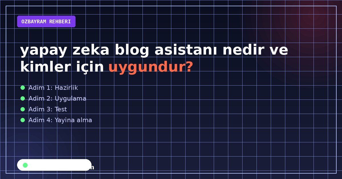 yapay zeka blog asistanı nedir ve kimler için uygundur?