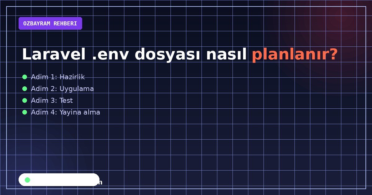 Laravel .env dosyası nasıl planlanır?