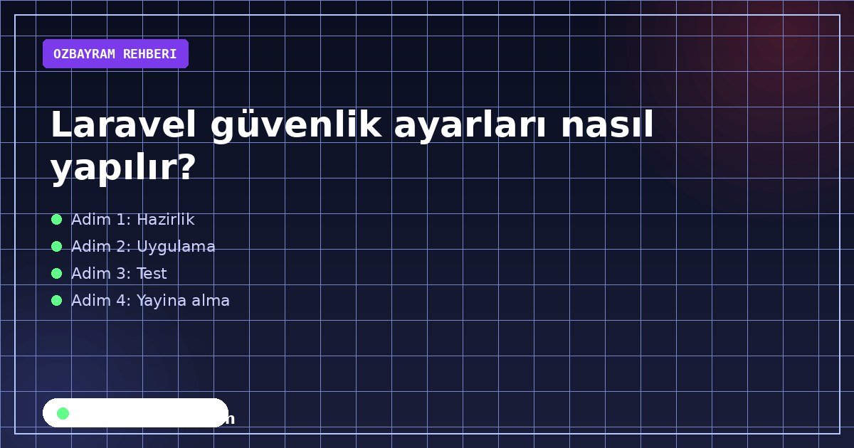 Laravel güvenlik ayarları nasıl yapılır?