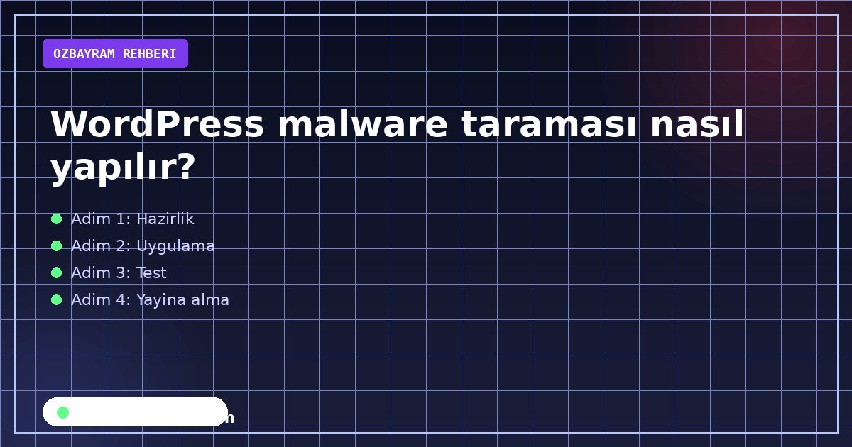 WordPress malware taraması nasıl yapılır?