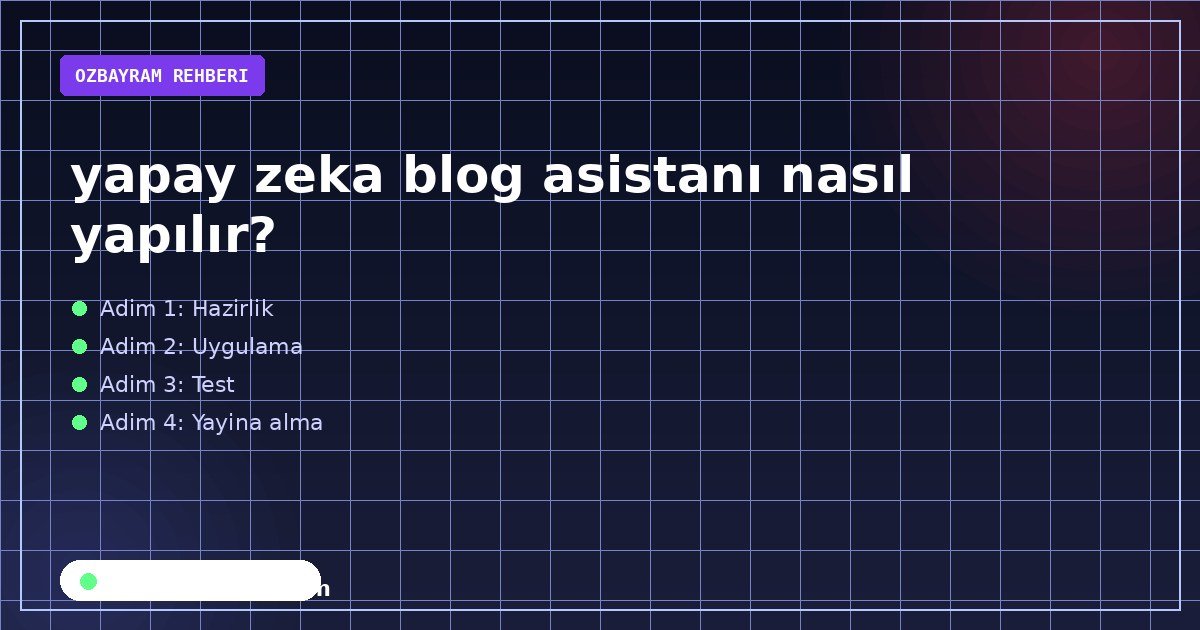 yapay zeka blog asistanı nasıl yapılır?