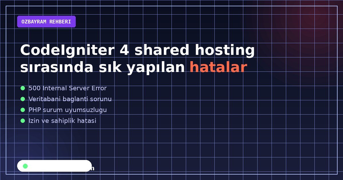 CodeIgniter 4 shared hosting sırasında sık yapılan hatalar
