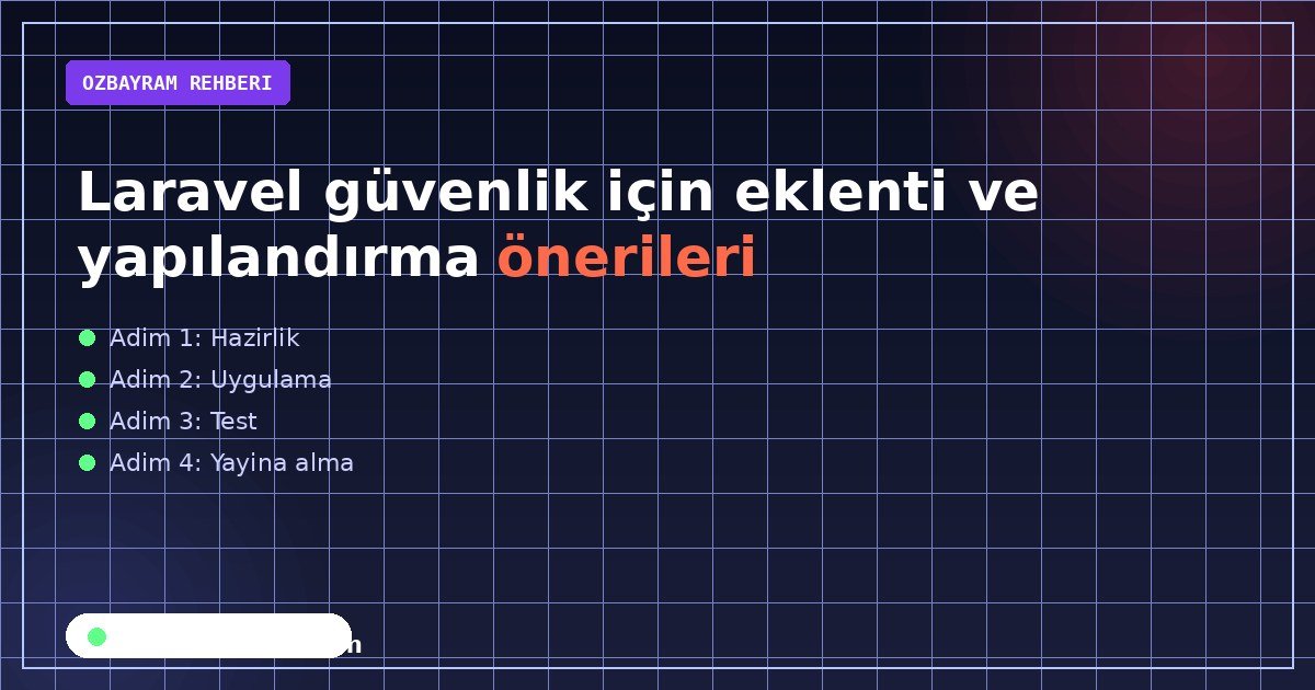 Laravel güvenlik için eklenti ve yapılandırma önerileri