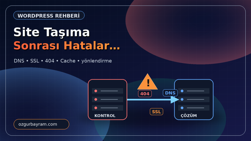 Site Taşıma Sonrası Hatalar: 9 Kontrol ve Çözüm