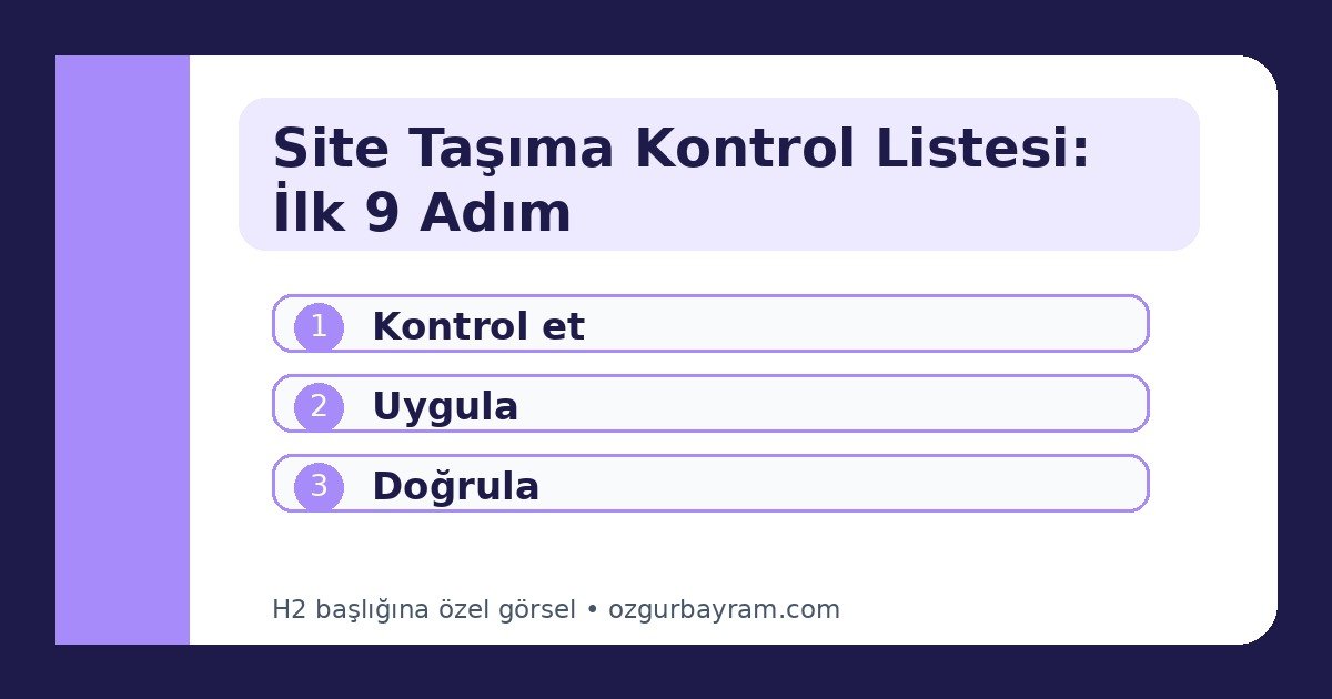 Site Taşıma Kontrol Listesi: İlk 9 Adım