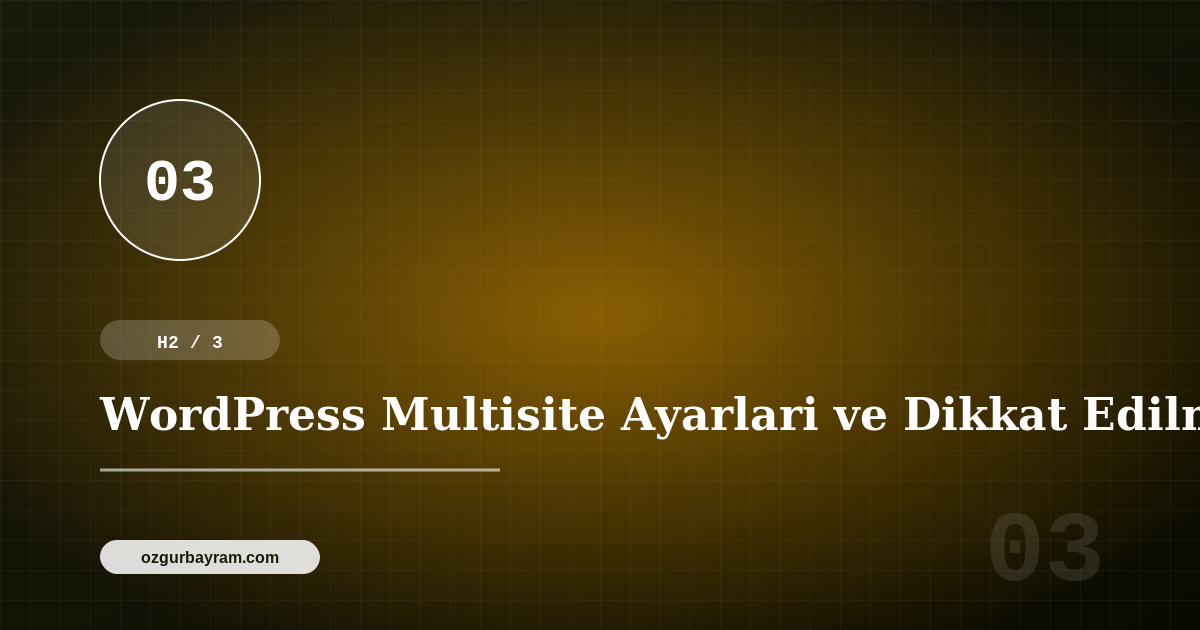 WordPress Multisite Ayarlari ve Dikkat Edilmesi Gerekenler