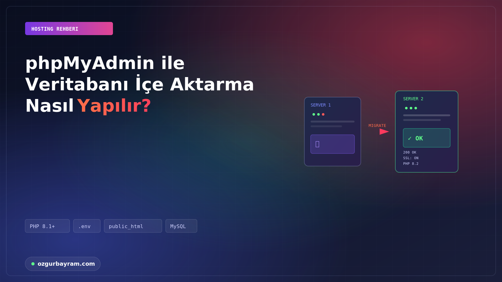 phpMyAdmin ile Veritabanı İçe Aktarma Nasıl Yapılır?