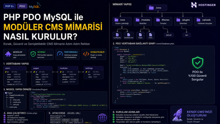 PHP PDO MySQL ile Modüler CMS Mimarisi Nasıl Kurulur