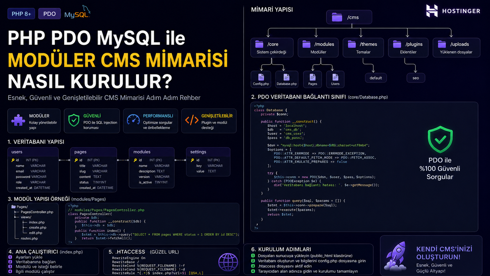 php-pdo-mysql-ile-moduler-cms-mimarisi-nasil-kurulur