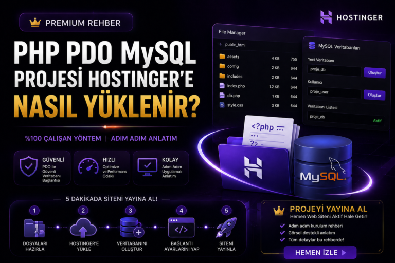 PHP PDO MySQL Projesi Hostinger’e Nasıl Yüklenir?