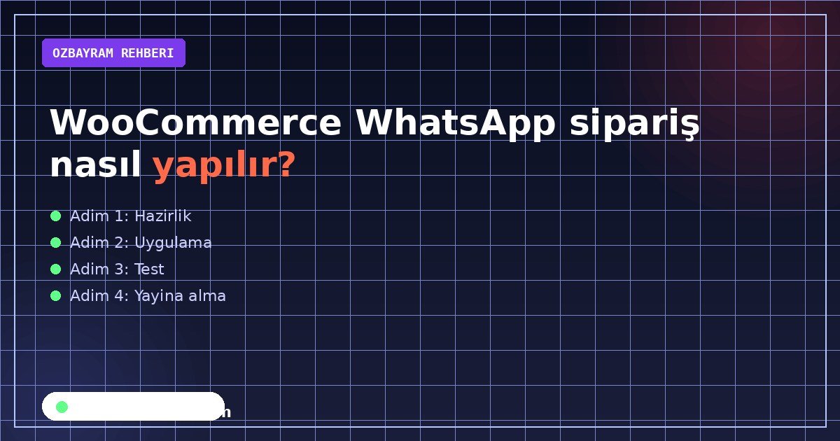 WooCommerce WhatsApp sipariş nasıl yapılır?