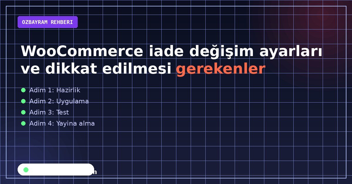 WooCommerce iade değişim ayarları ve dikkat edilmesi gerekenler
