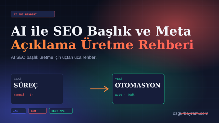 AI ile SEO Başlık ve Meta Açıklama Üretme Rehberi