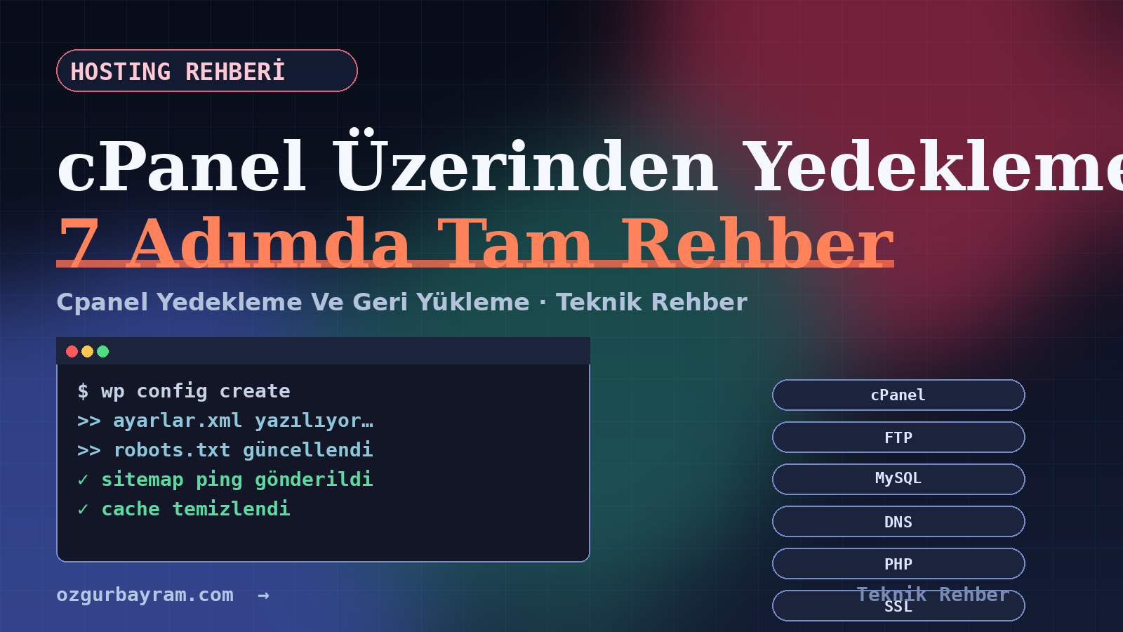cPanel yedekleme ve geri yükleme