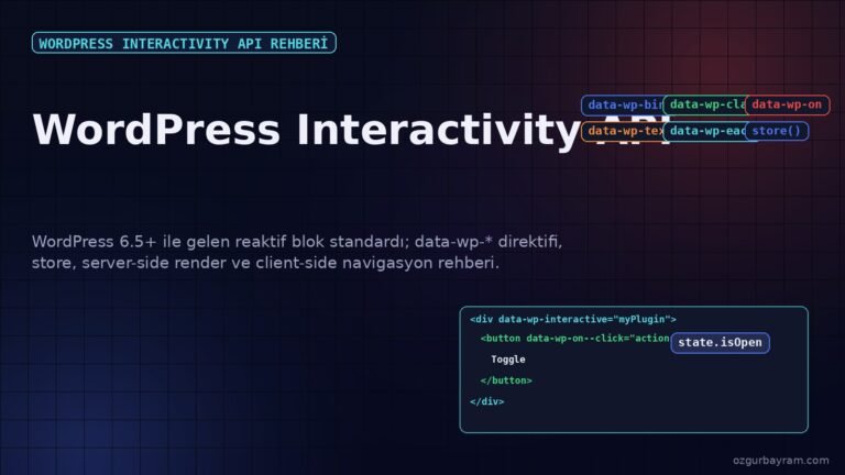WordPress Interactivity API ile Dinamik Blok Nasıl?