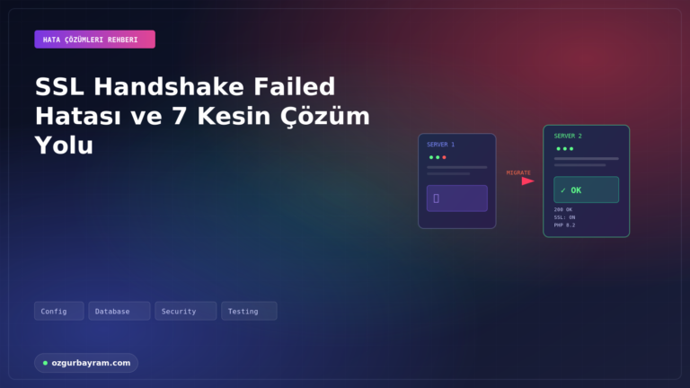 SSL Handshake Failed Hatası ve 7 Kesin Çözüm Yolu